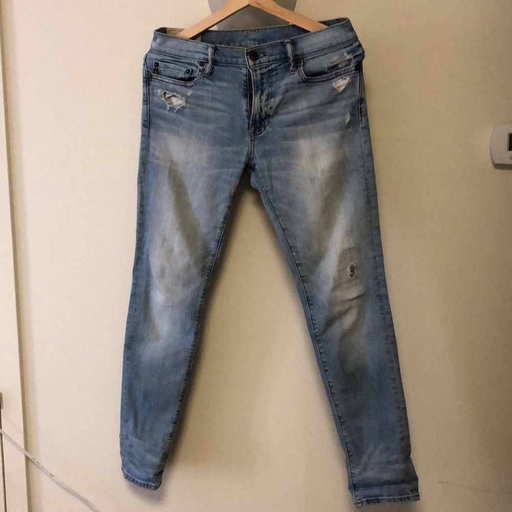 A&F Distressed Skinny Jeans